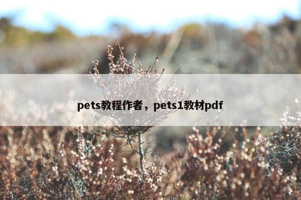 pets教程作者，pets1教材pdf