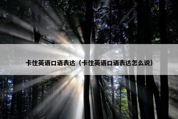 卡住英语口语表达（卡住英语口语表达怎么说）