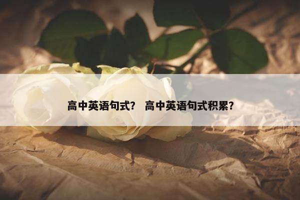 高中英语句式？ 高中英语句式积累？