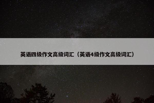 英语四级作文高级词汇（英语4级作文高级词汇）