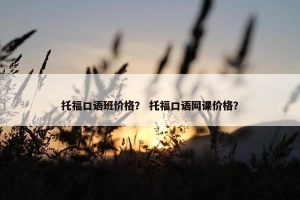 托福口语班价格？ 托福口语网课价格？