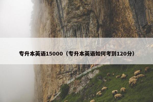 专升本英语15000（专升本英语如何考到120分）