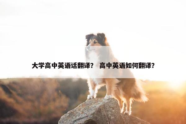 大学高中英语话翻译？ 高中英语如何翻译？