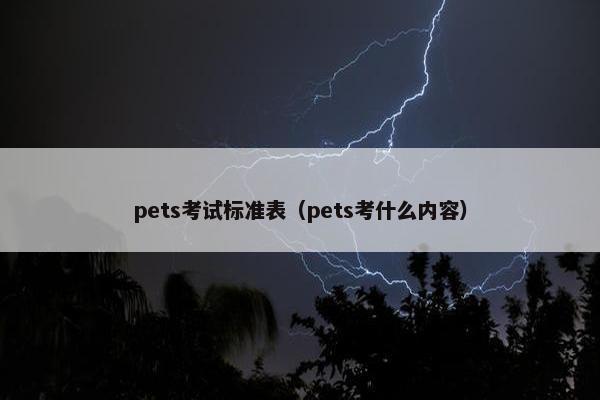 pets考试标准表（pets考什么内容）