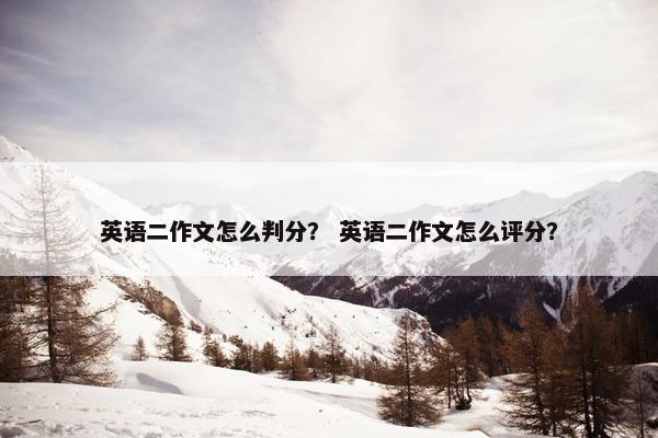英语二作文怎么判分？ 英语二作文怎么评分？