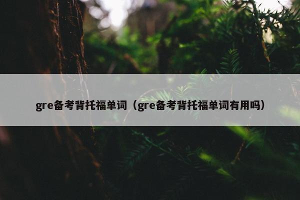 gre备考背托福单词（gre备考背托福单词有用吗）