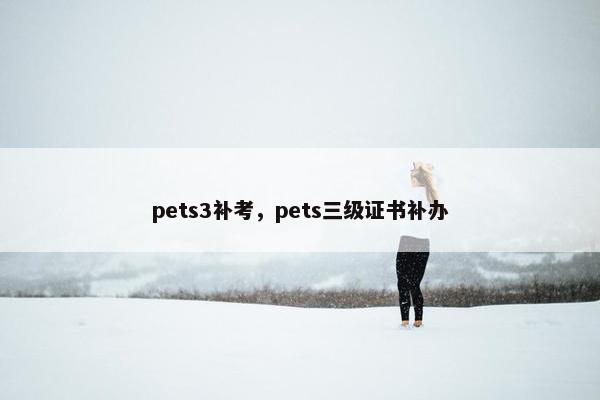 pets3补考，pets三级证书补办