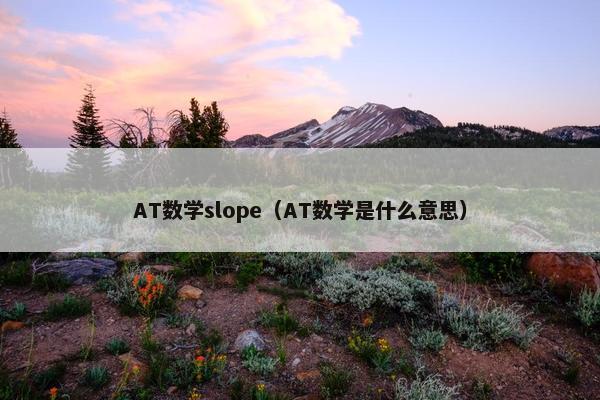 AT数学slope（AT数学是什么意思）