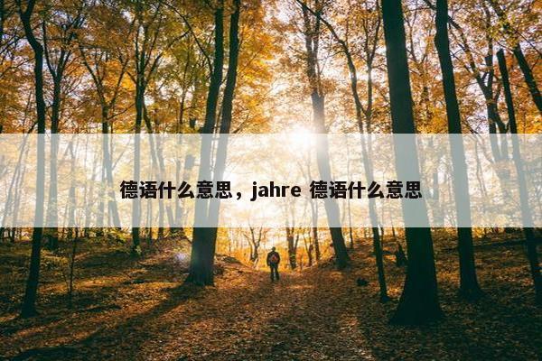 德语什么意思，jahre 德语什么意思