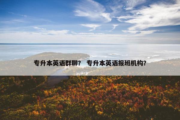 专升本英语群聊？ 专升本英语报班机构？