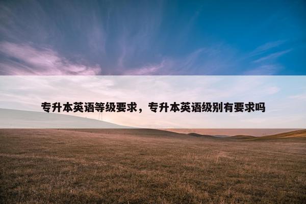 专升本英语等级要求，专升本英语级别有要求吗