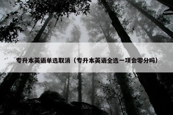 专升本英语单选取消（专升本英语全选一项会零分吗）
