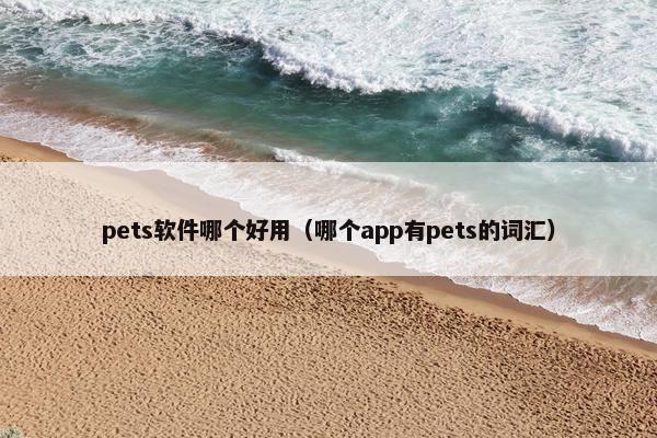 pets软件哪个好用（哪个app有pets的词汇）