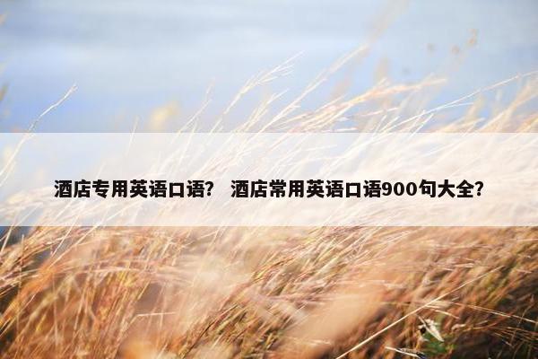 酒店专用英语口语？ 酒店常用英语口语900句大全？