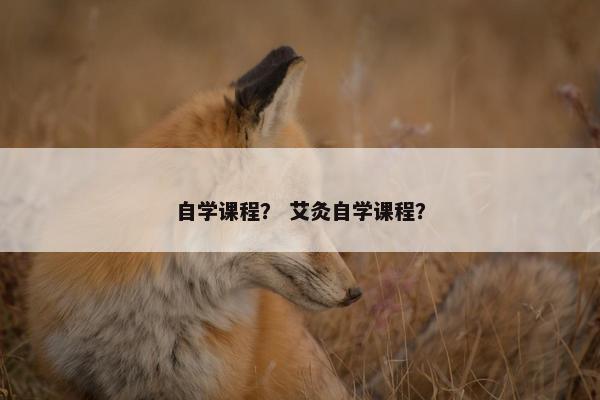 自学课程？ 艾灸自学课程？
