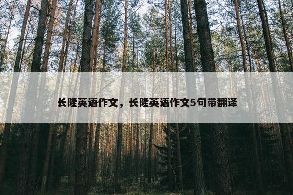 长隆英语作文，长隆英语作文5句带翻译