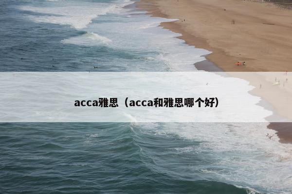 acca雅思（acca和雅思哪个好）