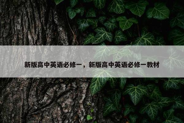 新版高中英语必修一，新版高中英语必修一教材
