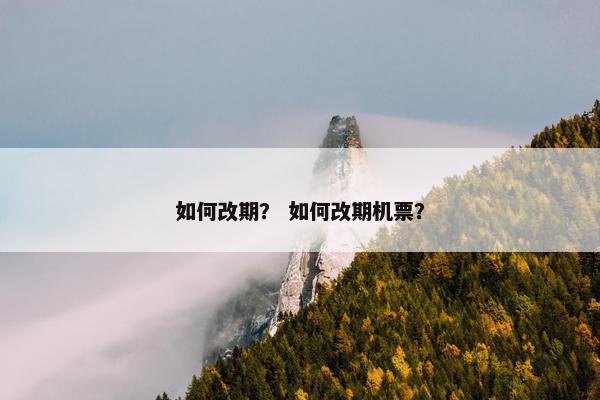如何改期？ 如何改期机票？