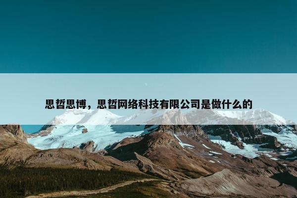 思哲思博，思哲网络科技有限公司是做什么的