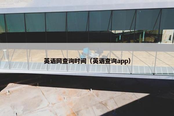 英语网查询时间（英语查询app）