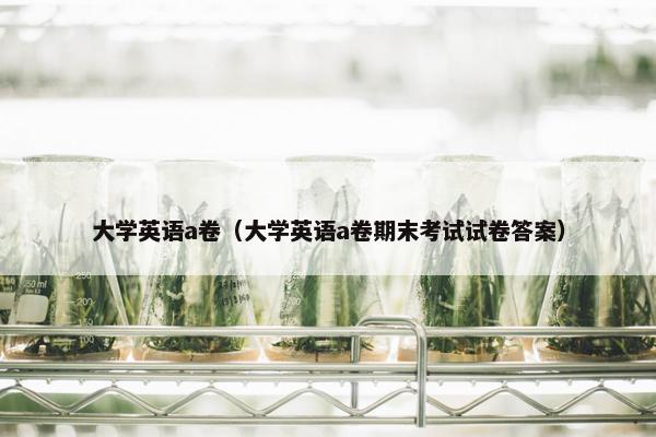 大学英语a卷（大学英语a卷期末考试试卷答案）