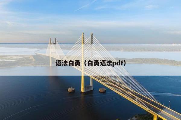 语法白勇（白勇语法pdf）