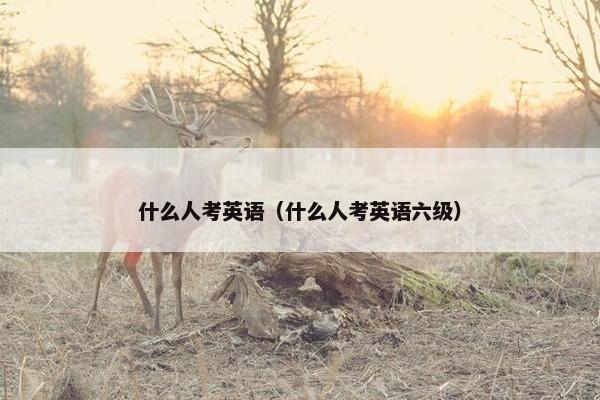 什么人考英语（什么人考英语六级）