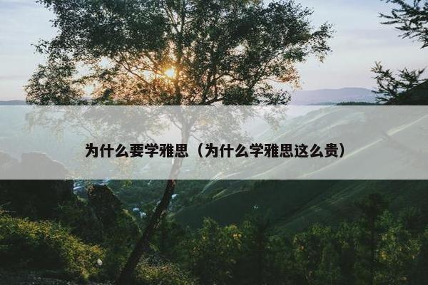 为什么要学雅思（为什么学雅思这么贵）