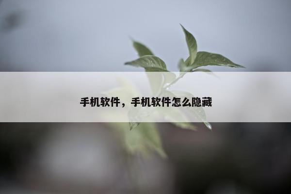 手机软件，手机软件怎么隐藏
