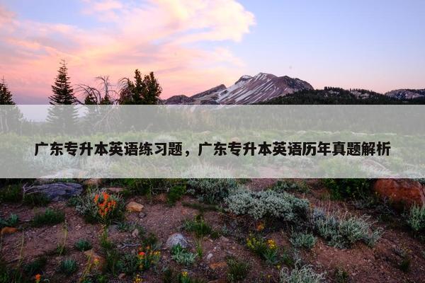 广东专升本英语练习题，广东专升本英语历年真题解析