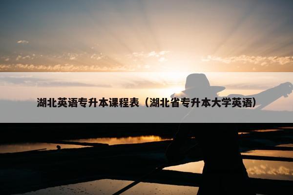 湖北英语专升本课程表（湖北省专升本大学英语）