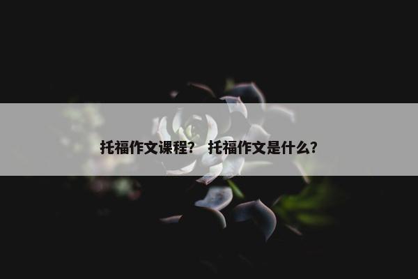 托福作文课程？ 托福作文是什么？