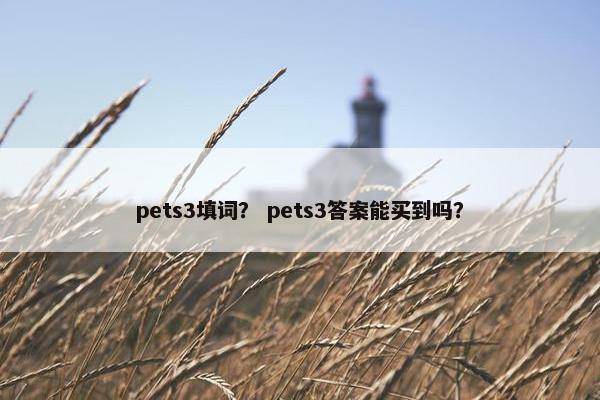 pets3填词？ pets3答案能买到吗？