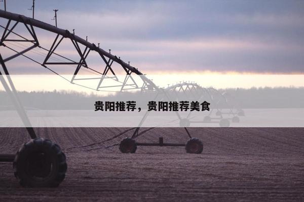 贵阳推荐，贵阳推荐美食