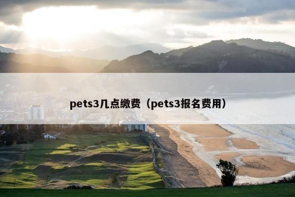 pets3几点缴费（pets3报名费用）