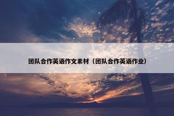 团队合作英语作文素材（团队合作英语作业）