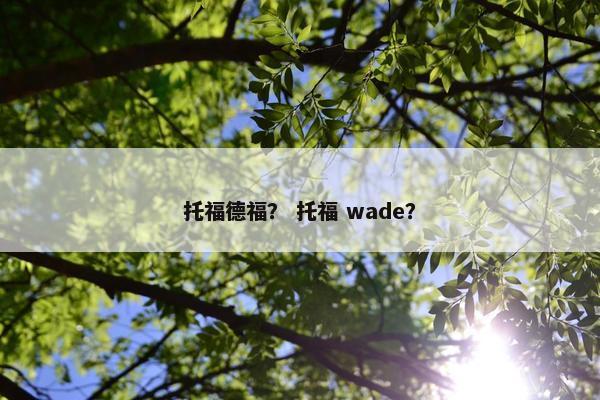 托福德福？ 托福 wade？
