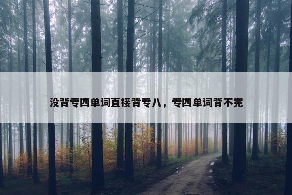 没背专四单词直接背专八，专四单词背不完