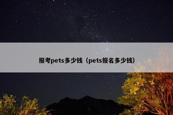 报考pets多少钱（pets报名多少钱）