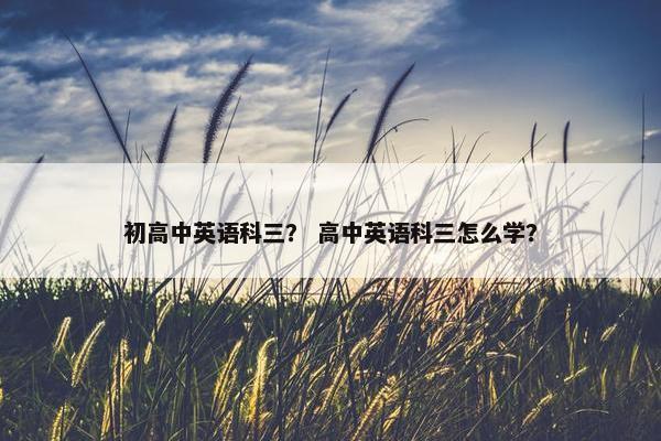 初高中英语科三？ 高中英语科三怎么学？