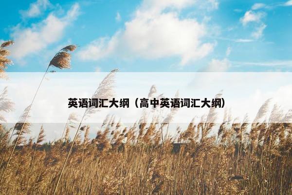 英语词汇大纲（高中英语词汇大纲）