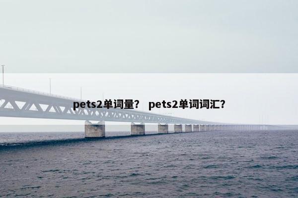 pets2单词量？ pets2单词词汇？
