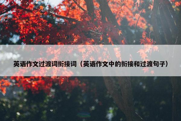 英语作文过渡词衔接词（英语作文中的衔接和过渡句子）