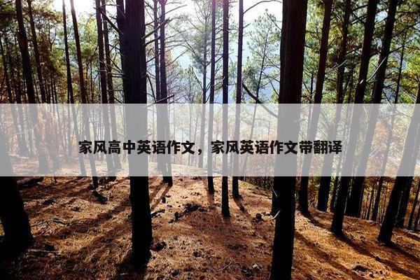 家风高中英语作文，家风英语作文带翻译