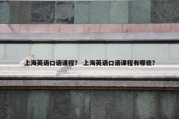 上海英语口语课程？ 上海英语口语课程有哪些？