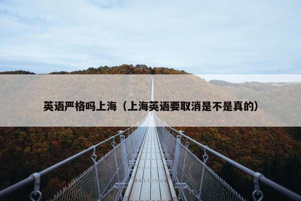 英语严格吗上海（上海英语要取消是不是真的）