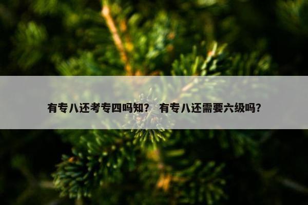 有专八还考专四吗知？ 有专八还需要六级吗？