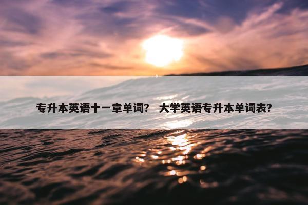 专升本英语十一章单词？ 大学英语专升本单词表？