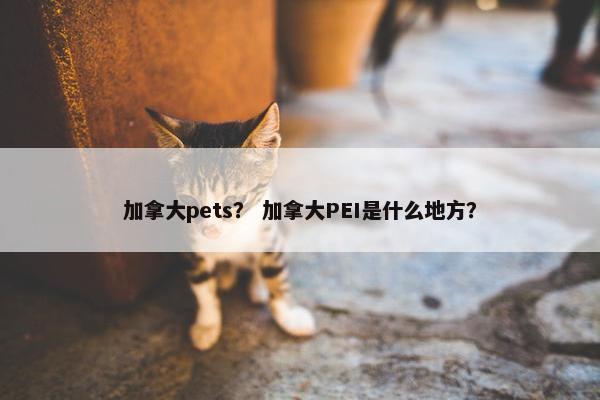 加拿大pets？ 加拿大PEI是什么地方？